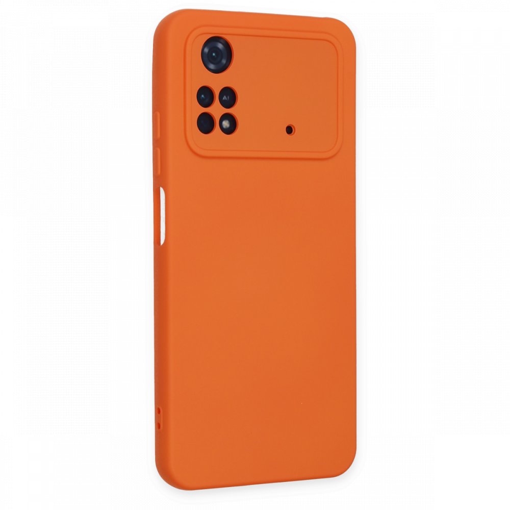 Xiaomi Poco M4 Pro 4G Kılıf Nano içi Kadife Silikon - Turuncu Xiaomi Poco M4 Pro 4G Kılıf Nano içi Kadife Silikon - Turuncu