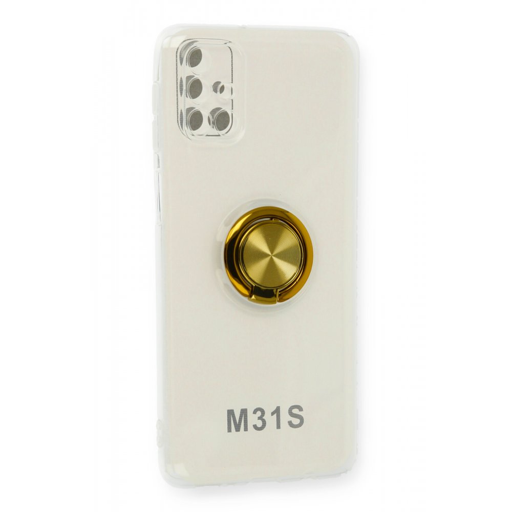 Samsung Galaxy M31S Kılıf Gros Yüzüklü Silikon - Gold Samsung Galaxy M31S Kılıf Gros Yüzüklü Silikon - Gold