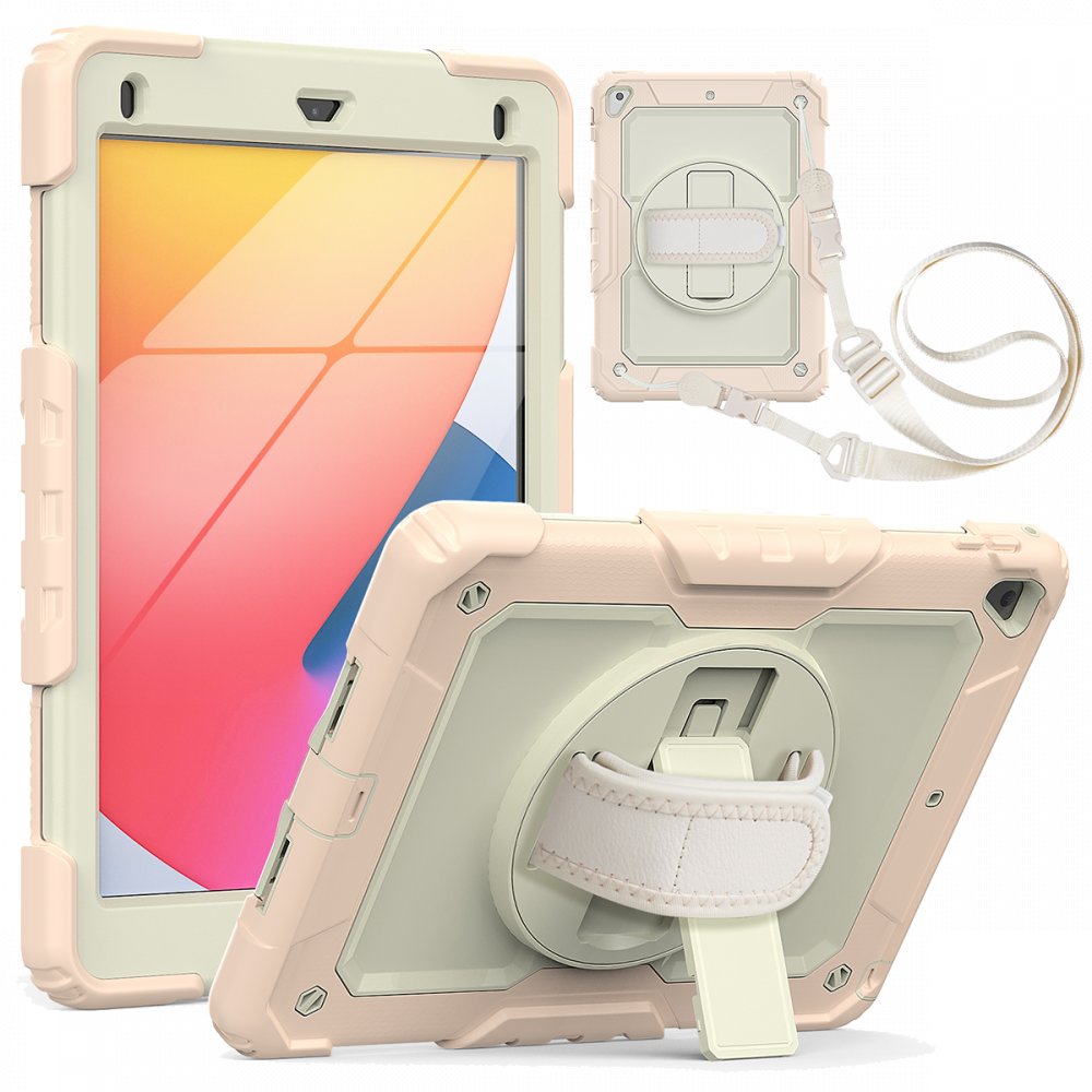  iPad 9.7 (2017) Kılıf Strap New Tablet Kapak - Pembe