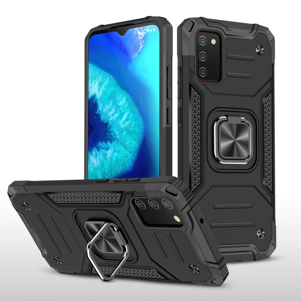  Samsung Galaxy A02S Kılıf Zegna Yüzüklü Silikon Kapak - Siyah
