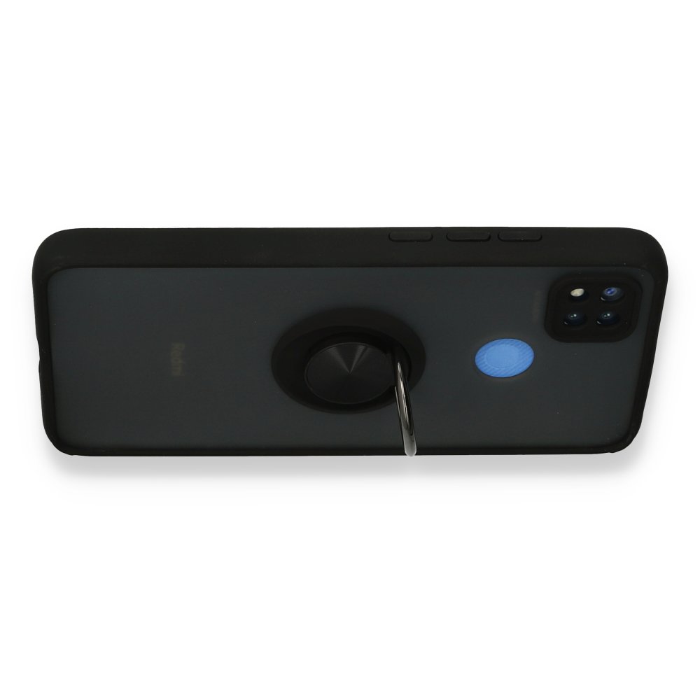 Redmi 9C Kılıf Montreal Yüzüklü Silikon Kapak - Siyah