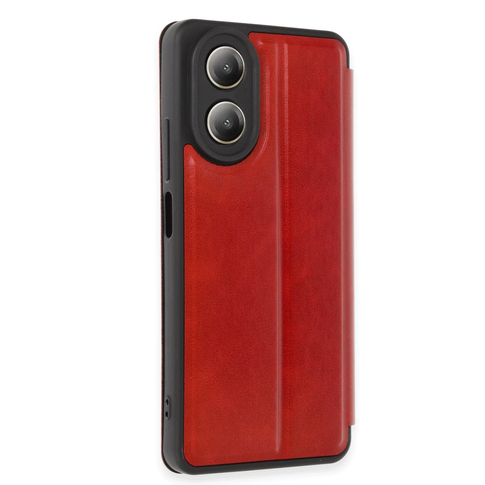  Oppo A38 Kılıf Flip Cover - Kırmızı