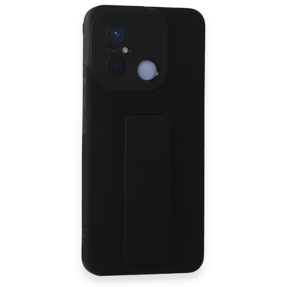 Redmi 12C Kılıf Mega Standlı Silikon - Siyah