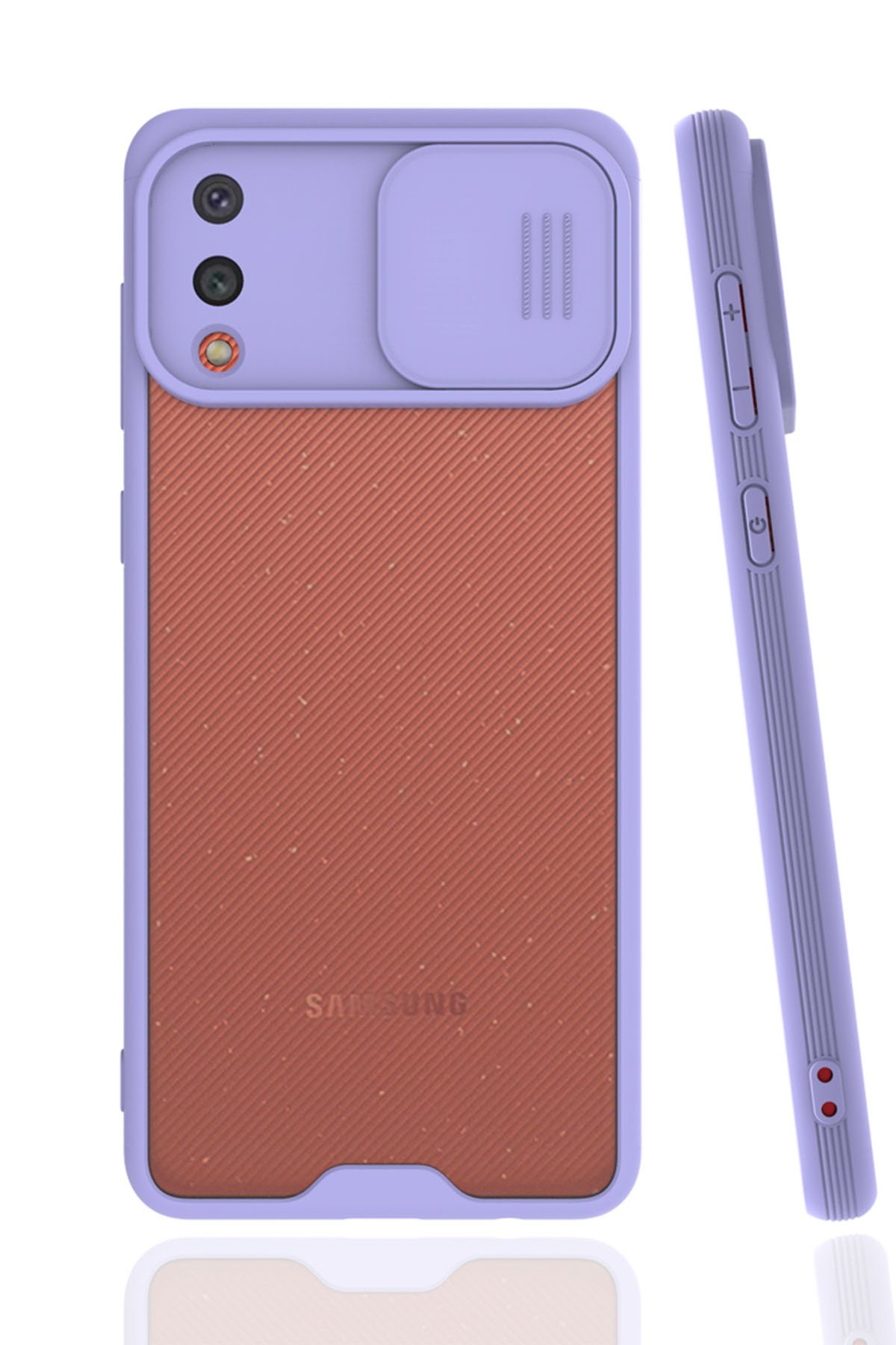  Samsung Galaxy A02 Kılıf Platin Kamera Koruma Silikon - Lila