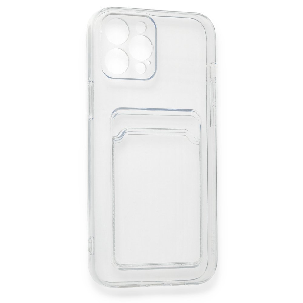  iPhone 12 Pro Max Kılıf Kart Şeffaf Silikon - Şeffaf