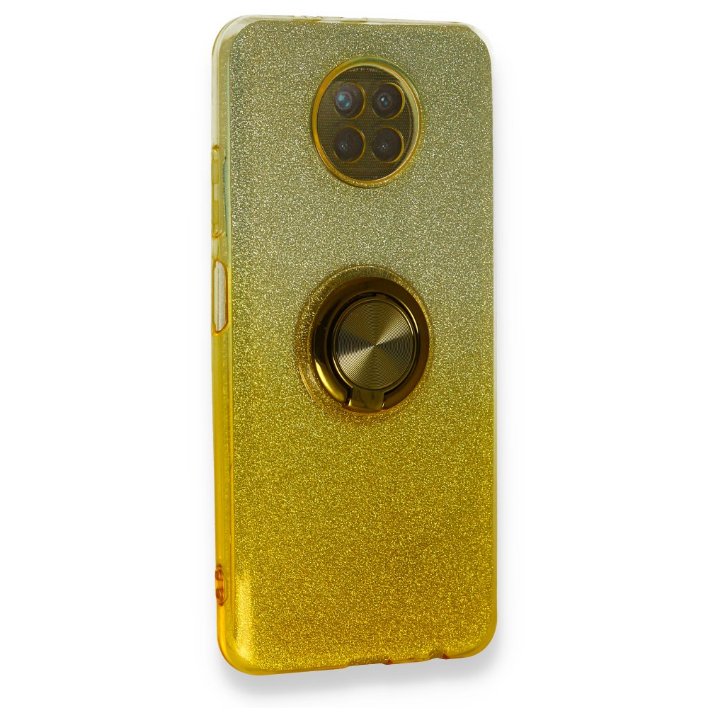 Redmi Note 9 5G Kılıf Simli Yüzüklü Silikon - Sarı Redmi Note 9 5G Kılıf Simli Yüzüklü Silikon - Sarı