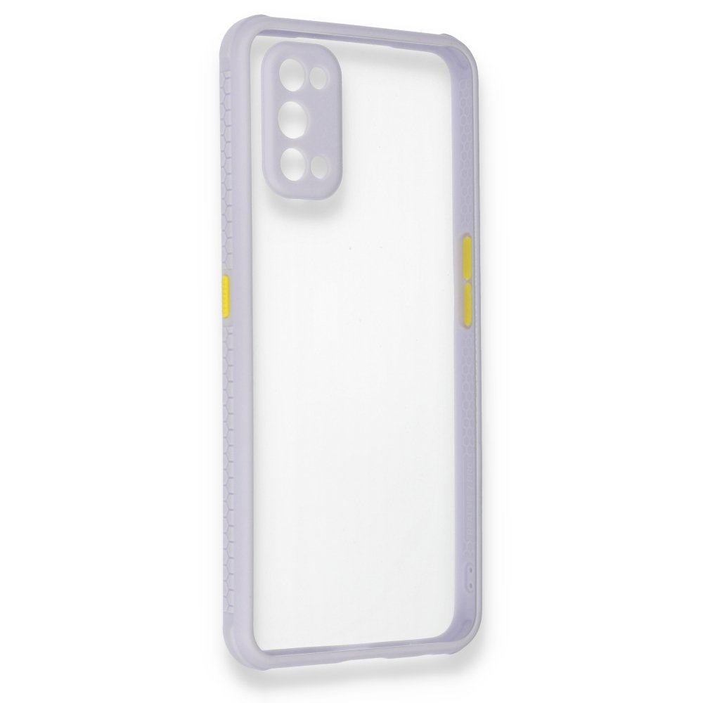 Realme 7 Pro Kılıf Miami Şeffaf Silikon - Lila  Realme 7 Pro Kılıf Miami Şeffaf Silikon - Lila