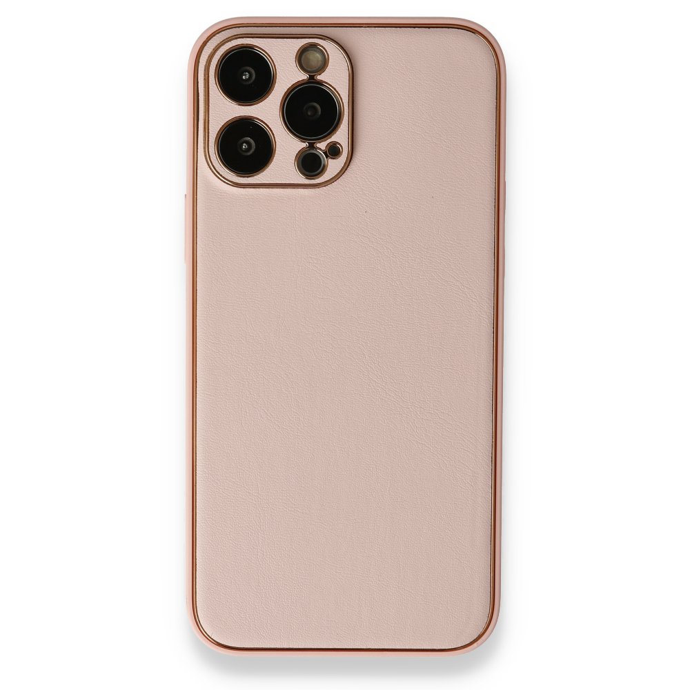  iPhone 13 Pro Kılıf Coco Deri Silikon Kapak - Pembe