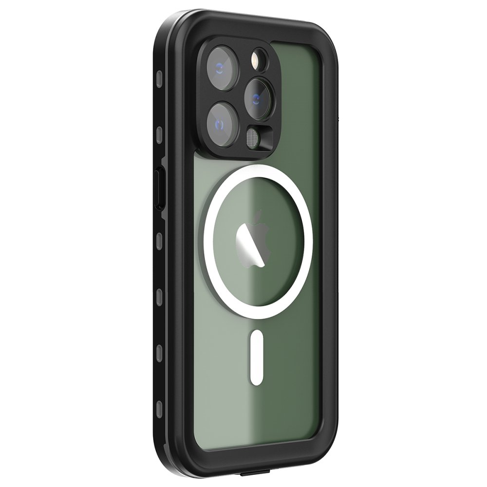  iPhone 14 Pro Kılıf Red Pepper Magneticsafe Su Geçirmez Kılıf - Siyah-Gri