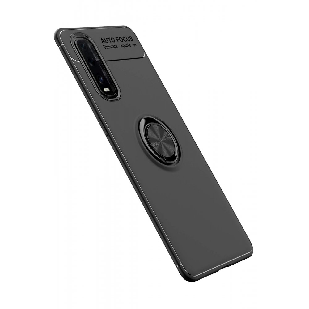  Oppo Find X2 Kılıf Range Yüzüklü Silikon - Siyah