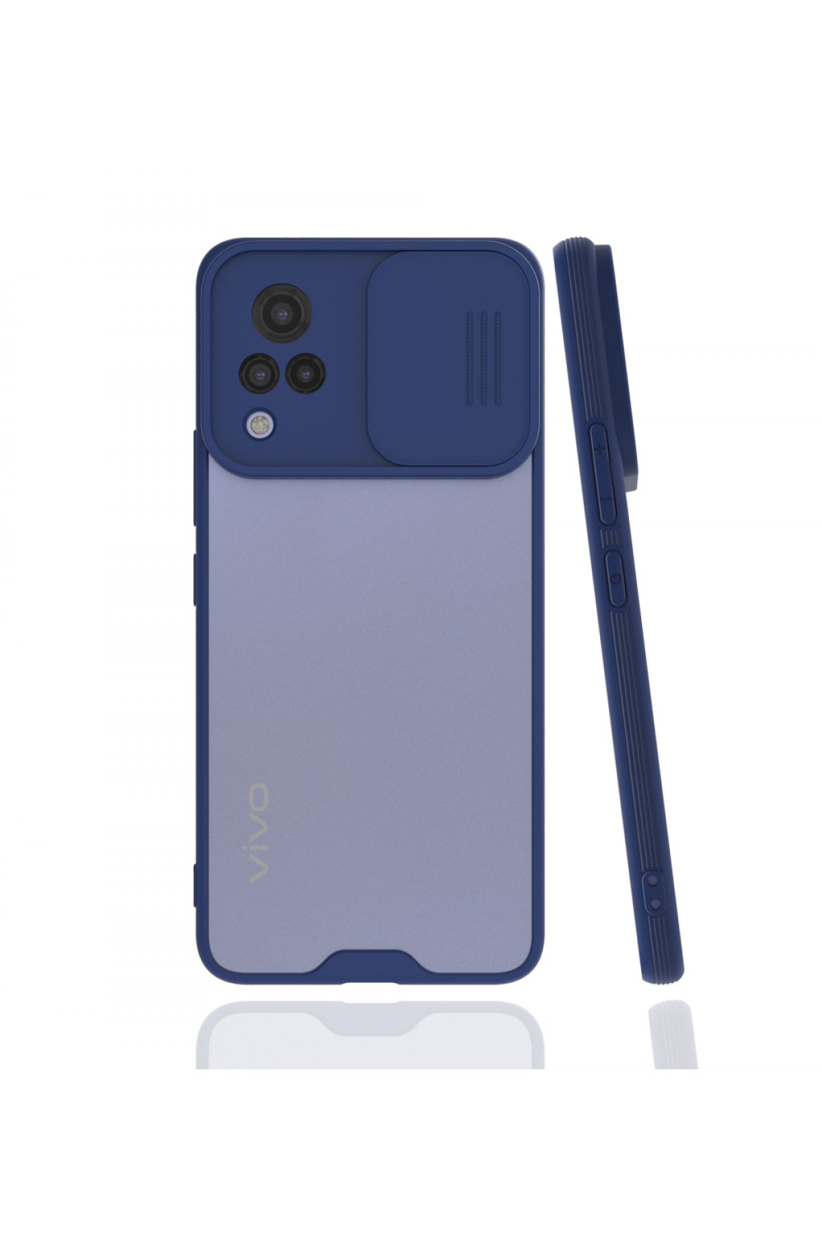  Vivo V21 Kılıf Platin Kamera Koruma Silikon - Lacivert