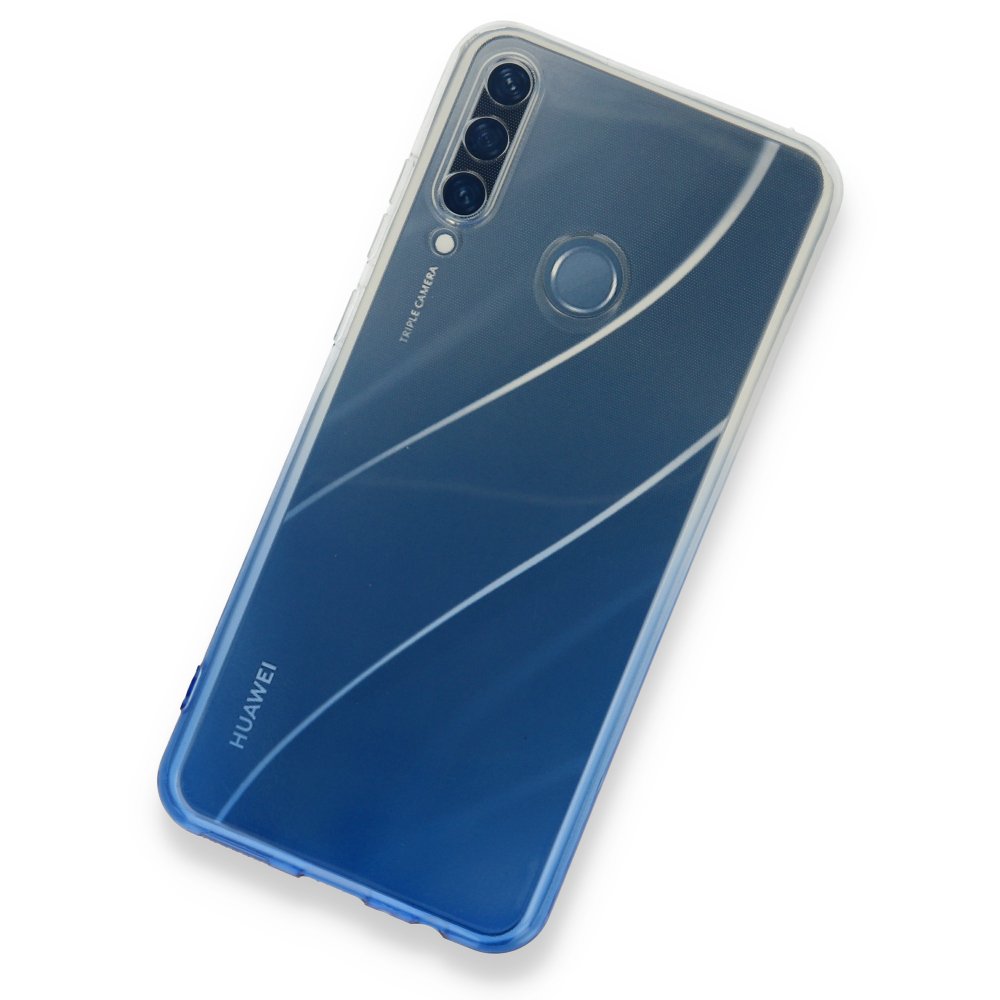 Huawei Y6P Kılıf Lüx Çift Renkli Silikon - Mavi  Huawei Y6P Kılıf Lüx Çift Renkli Silikon - Mavi
