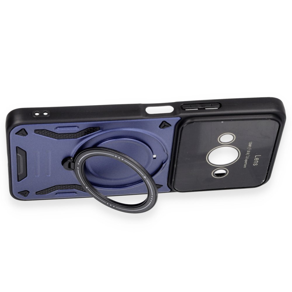 Xiaomi Poco C61 Kılıf Joy Lens Standlı Kapak - Lacivert Xiaomi Poco C61 Kılıf Joy Lens Standlı Kapak - Lacivert