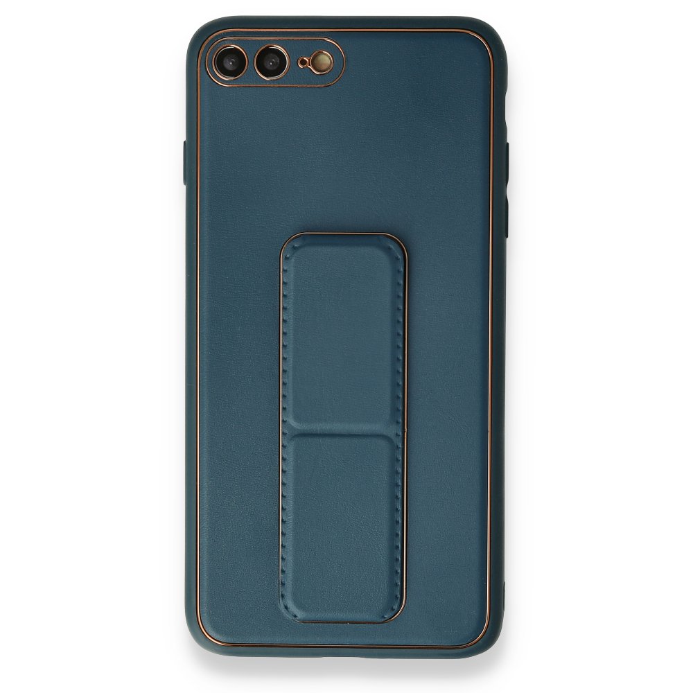 iPhone 7 Plus Kılıf Coco Deri Standlı Kapak - Mavi iPhone 7 Plus Kılıf Coco Deri Standlı Kapak - Mavi