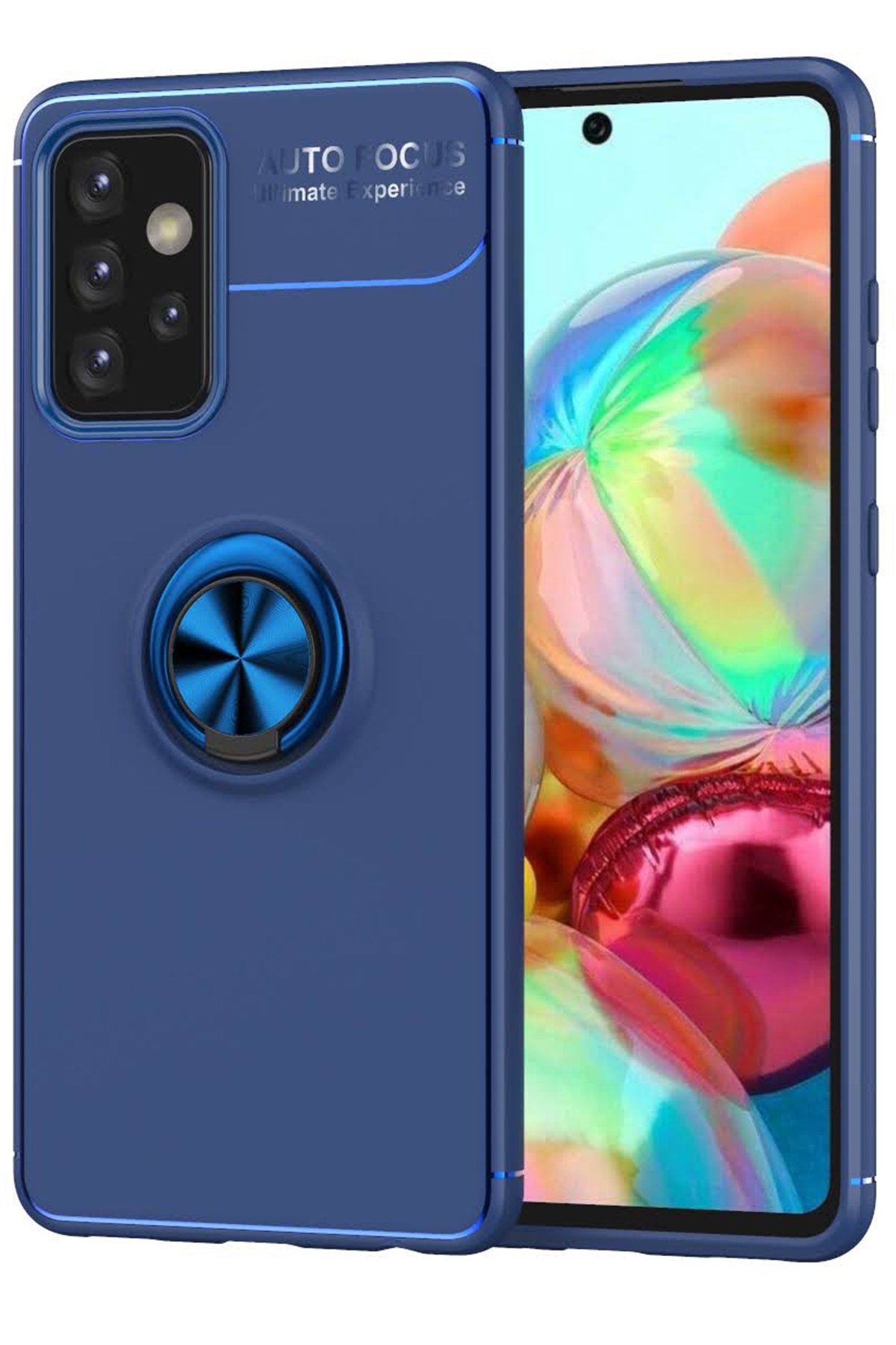  Samsung Galaxy A72 Kılıf Range Yüzüklü Silikon - Mavi