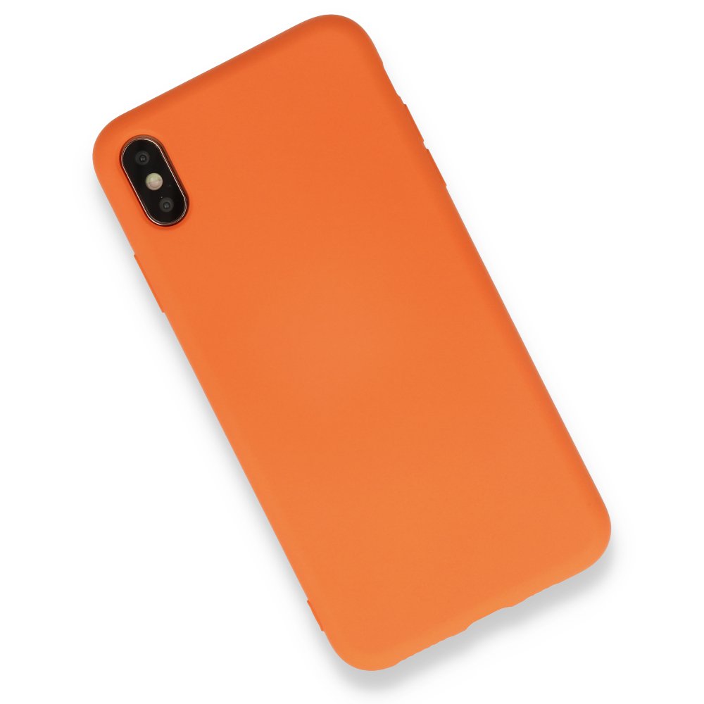iPhone XS Max Kılıf Nano içi Kadife Silikon - Turuncu  iPhone XS Max Kılıf Nano içi Kadife Silikon - Turuncu