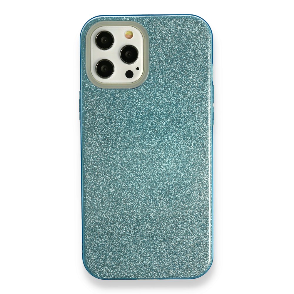  iPhone 12 Pro Kılıf Simli Katmanlı Silikon - Turkuaz