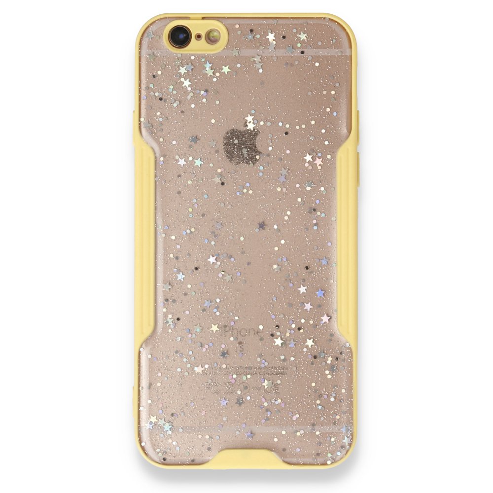  iPhone 6 Kılıf Platin Simli Silikon - Sarı
