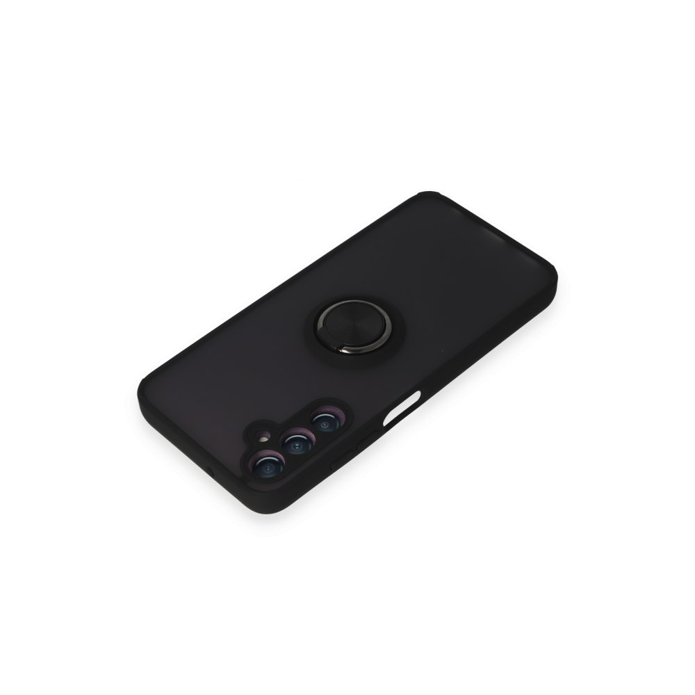  Samsung Galaxy A05S Kılıf Montreal Yüzüklü Silikon Kapak - Siyah