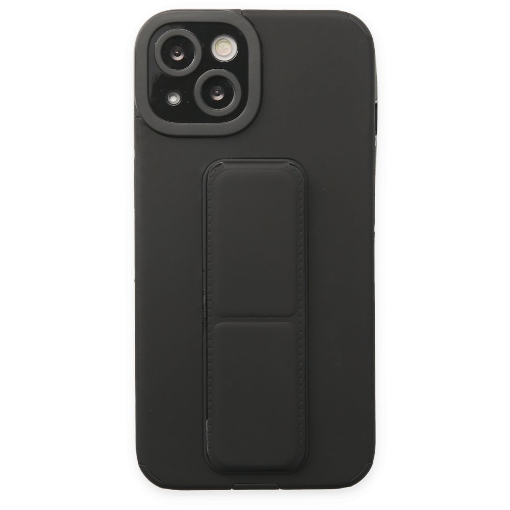  iPhone 14 Plus Kılıf Mega Standlı Silikon - Siyah