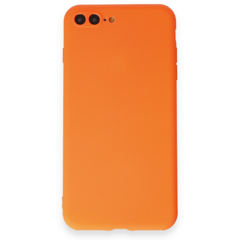  iPhone 7 Plus Kılıf First Silikon - Parlak Turuncu