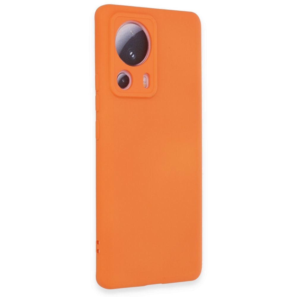 Xiaomi Mi 13 Lite Kılıf Nano içi Kadife Silikon - Turuncu Xiaomi Mi 13 Lite Kılıf Nano içi Kadife Silikon - Turuncu