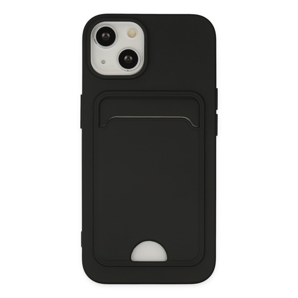  iPhone 14 Plus Kılıf Kelvin Kartvizitli Silikon - Siyah