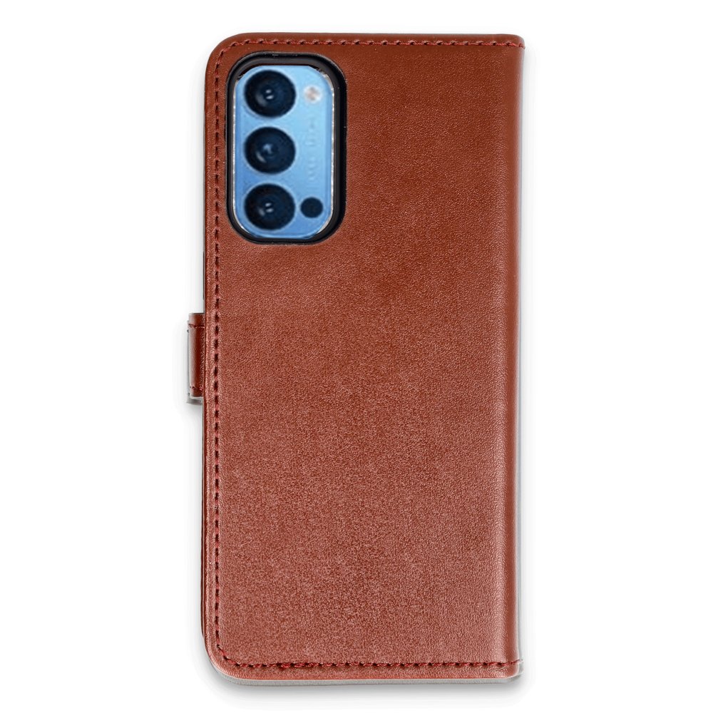  Oppo Reno 5 Kılıf Trend S Plus Kapaklı Kılıf - Bordo