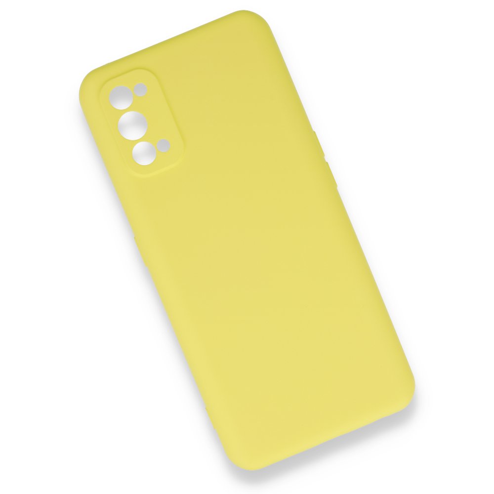 Realme 7 Pro Kılıf Nano içi Kadife Silikon - Sarı  Realme 7 Pro Kılıf Nano içi Kadife Silikon - Sarı