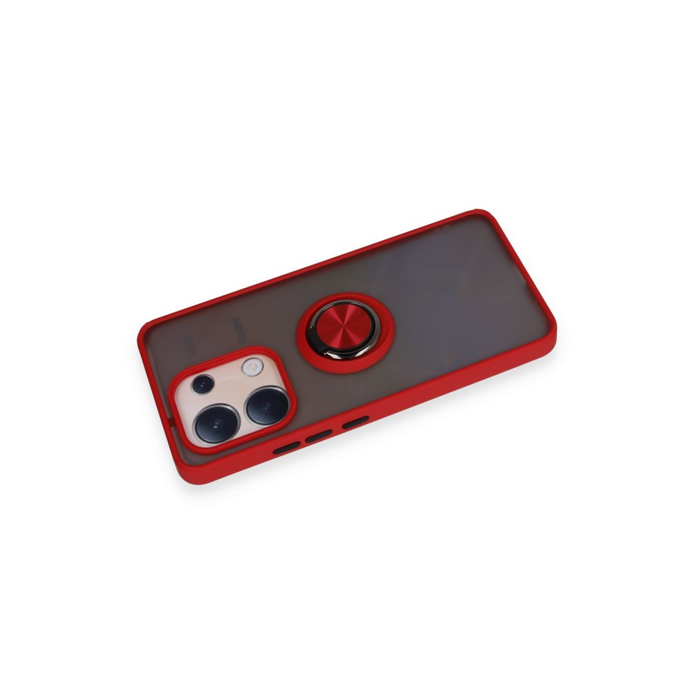 Redmi Note 13 4G Kılıf Montreal Yüzüklü Silikon Kapak - Kırmızı