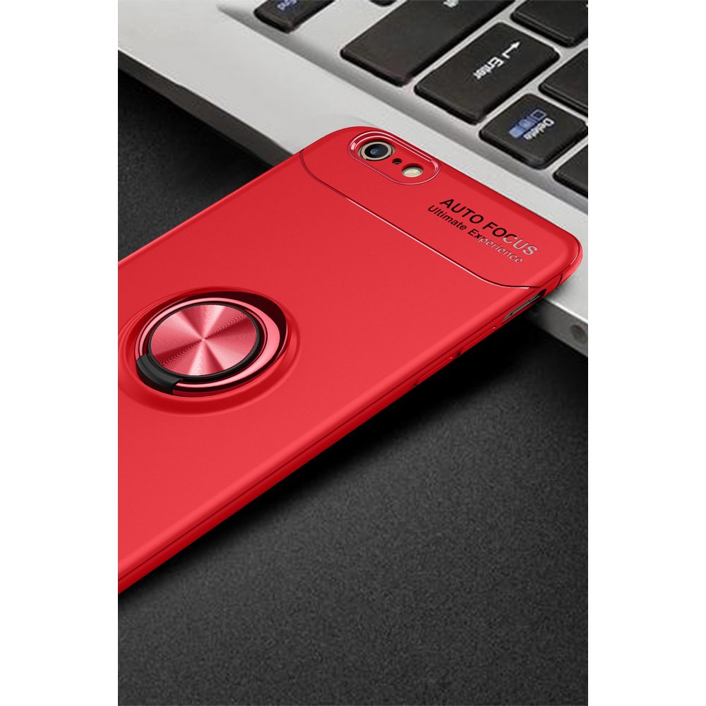 iPhone 6 Kılıf Range Yüzüklü Silikon - Kırmızı  iPhone 6 Kılıf Range Yüzüklü Silikon - Kırmızı