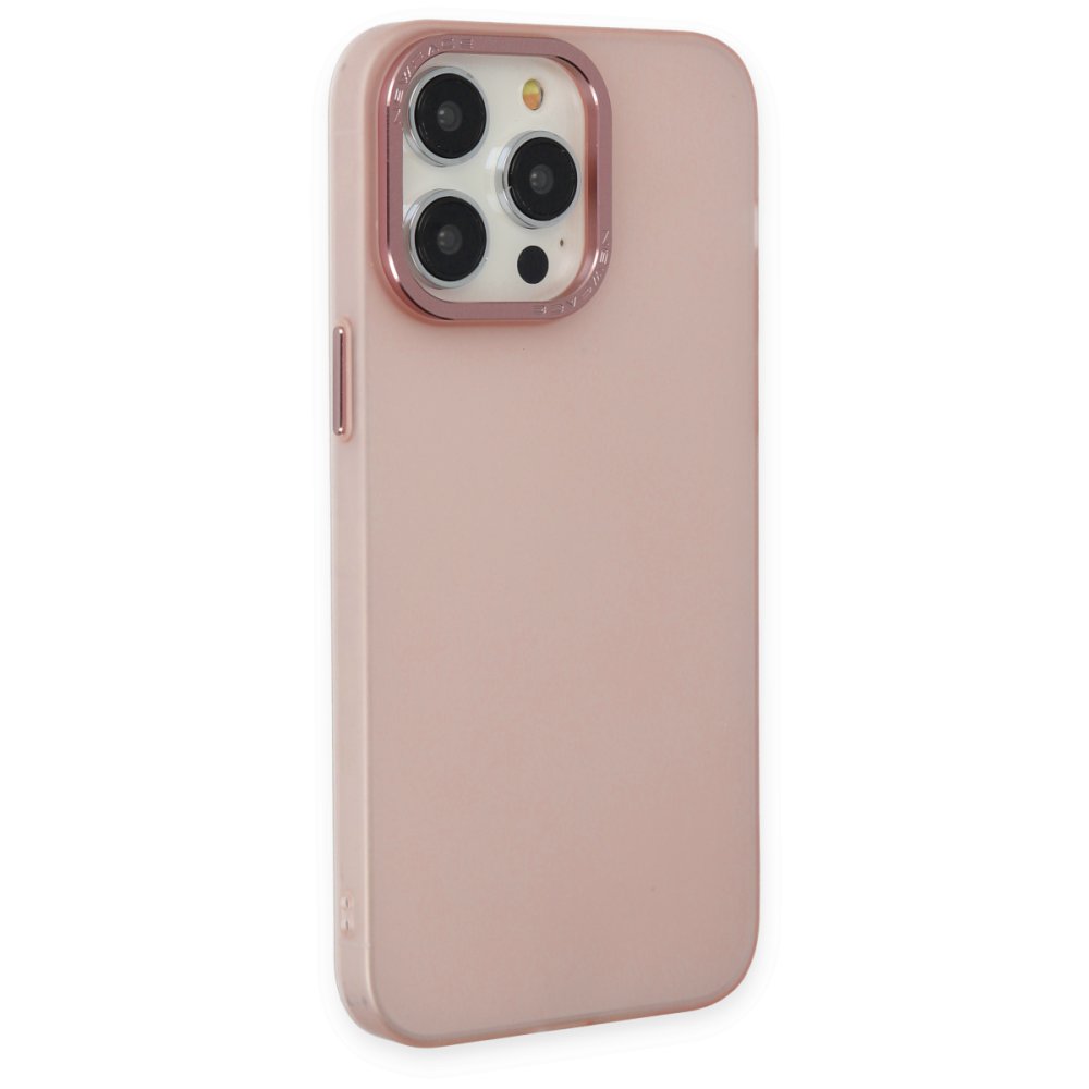  iPhone 13 Pro Max Kılıf Modos Metal Kapak - Pembe