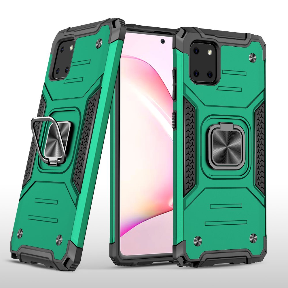  Samsung Galaxy A81 / Note 10 Lite Kılıf Zegna Yüzüklü Silikon Kapak - Koyu Yeşil