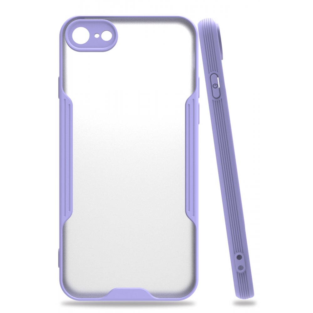  iPhone SE 2020 Kılıf Platin Silikon - Lila