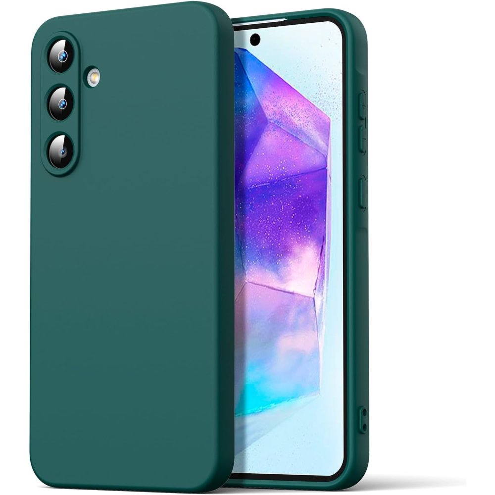  Samsung Galaxy A16 5G Kılıf Nano içi Kadife Silikon - Koyu Yeşil