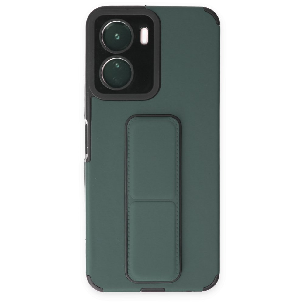  Vivo Y16 Kılıf Mega Standlı Silikon - Yeşil