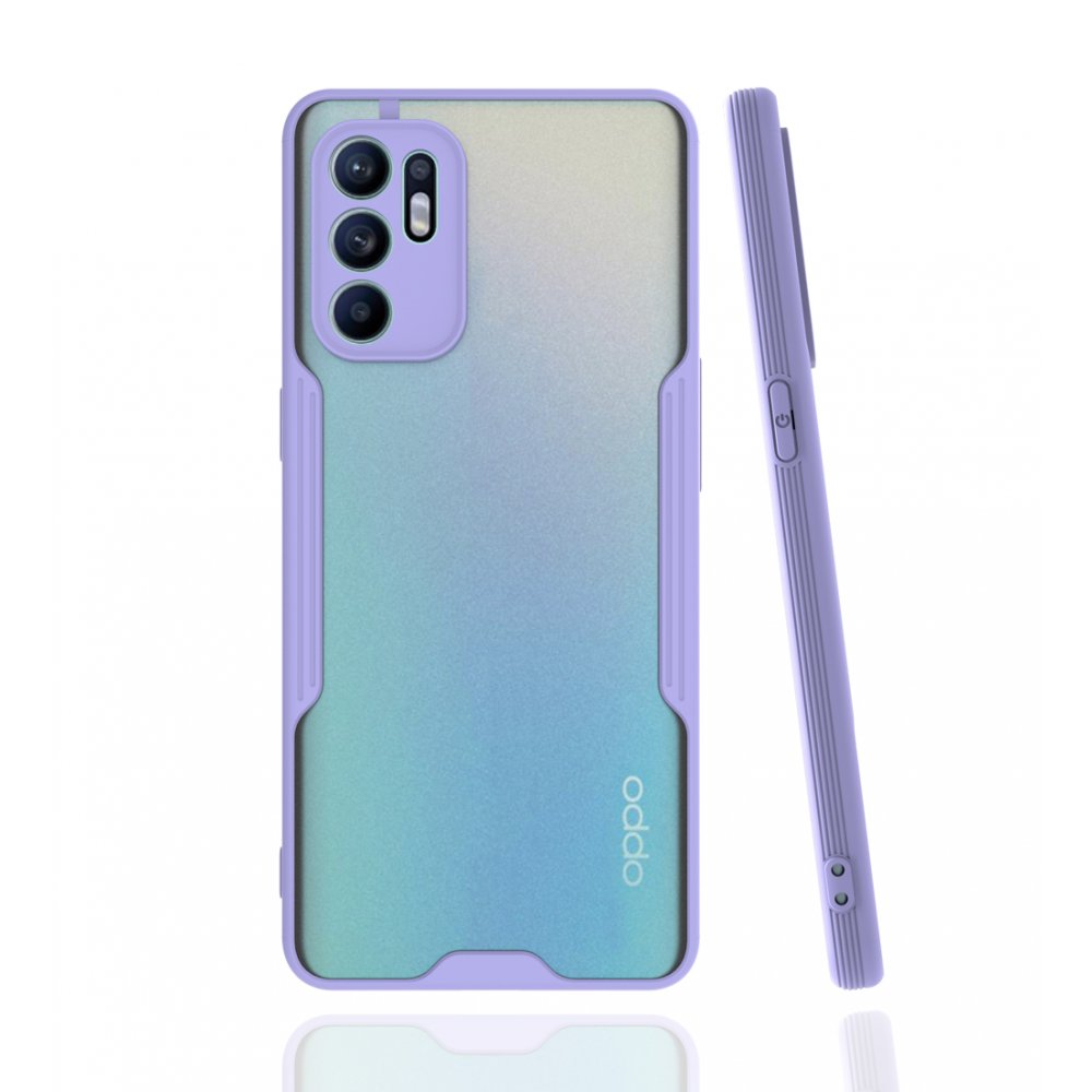  Oppo Reno 6 Kılıf Platin Silikon - Lila