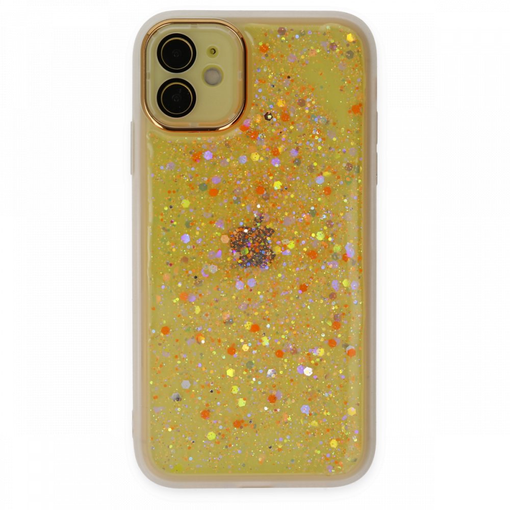  iPhone 12 Kılıf Neon Light Silikon - Turuncu