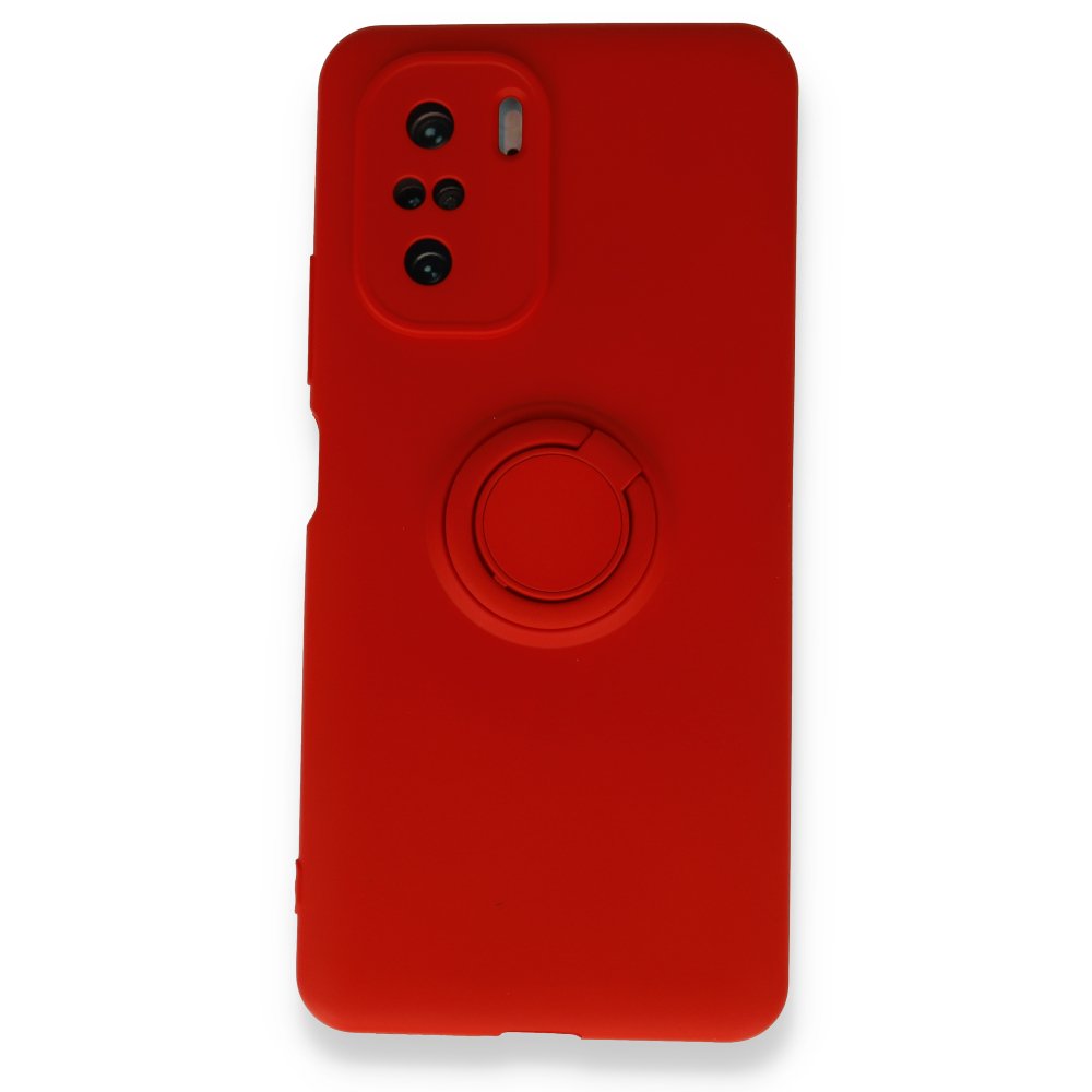  Xiaomi Mi 11i Kılıf Viktor Yüzüklü Silikon - Kırmızı