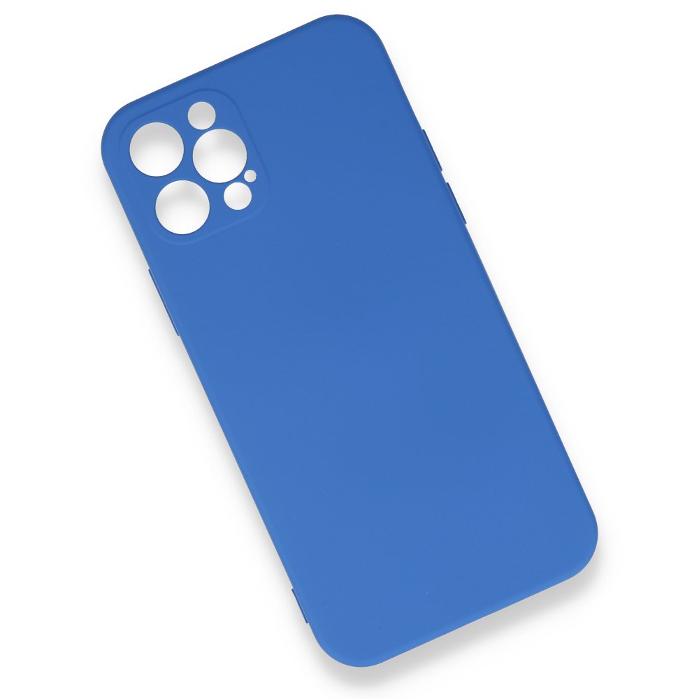 iPhone 12 Pro Kılıf Nano içi Kadife Silikon - Mavi iPhone 12 Pro Kılıf Nano içi Kadife Silikon - Mavi