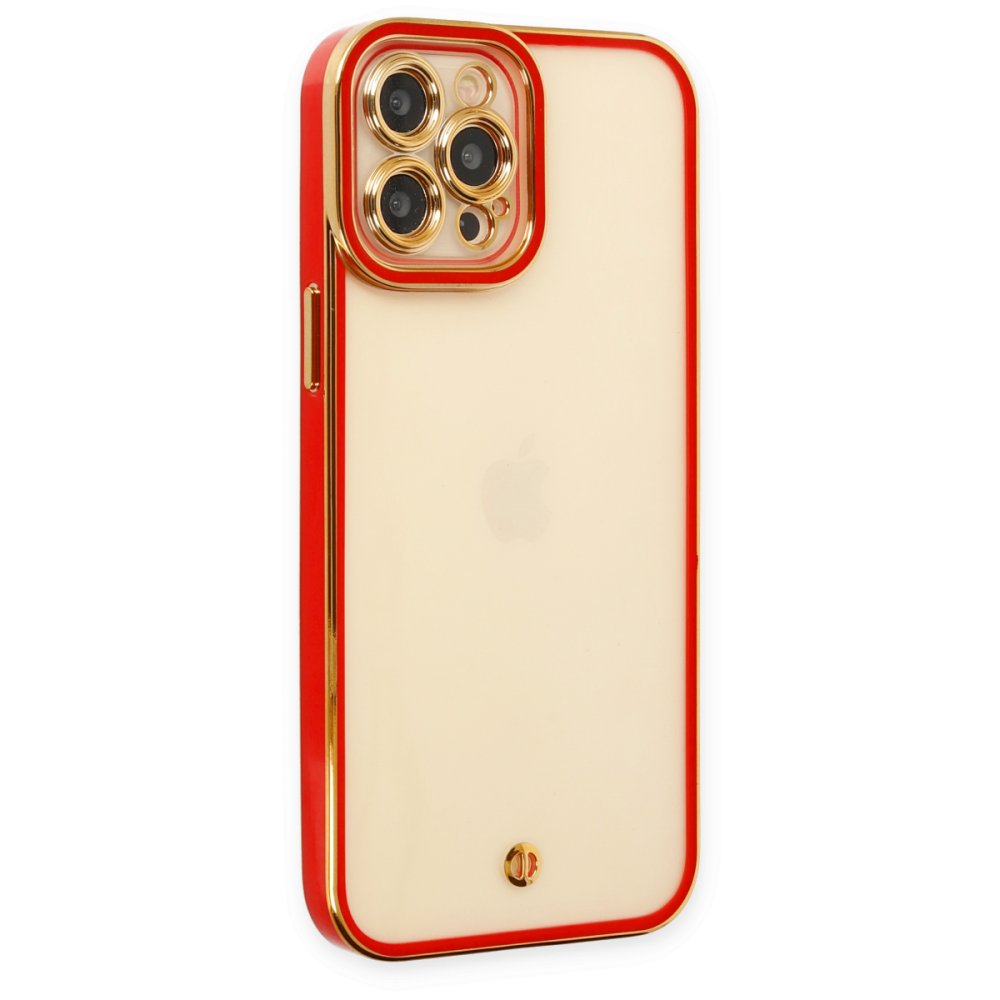  iPhone 12 Pro Max Kılıf Liva Lens Silikon - Kırmızı