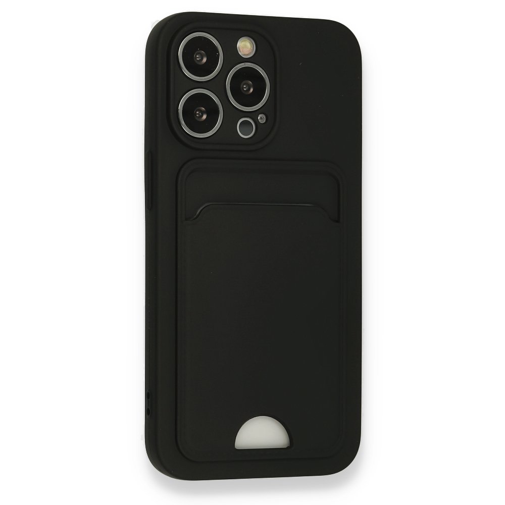  iPhone 13 Pro Kılıf Kelvin Kartvizitli Silikon - Siyah