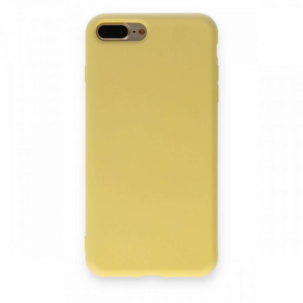  iPhone 7 Plus Kılıf Nano içi Kadife Silikon - Sarı
