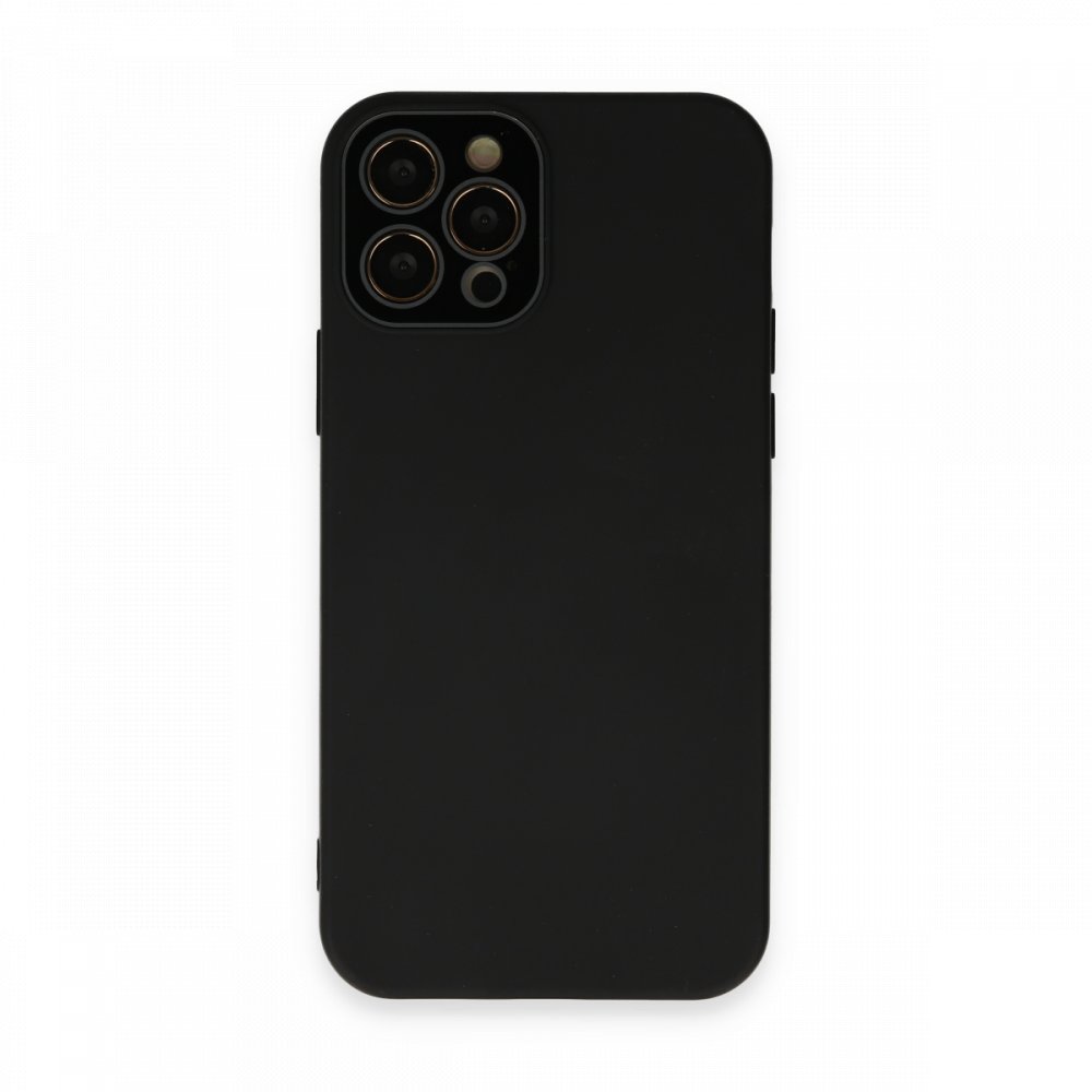  iPhone 12 Pro Kılıf Lansman Glass Kapak - Siyah