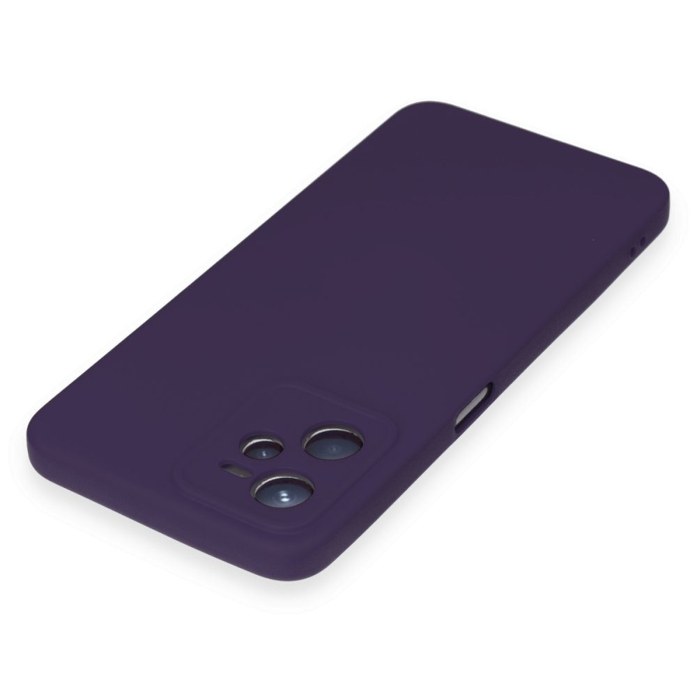 Realme C35 Kılıf Nano içi Kadife Silikon - Mor  Realme C35 Kılıf Nano içi Kadife Silikon - Mor
