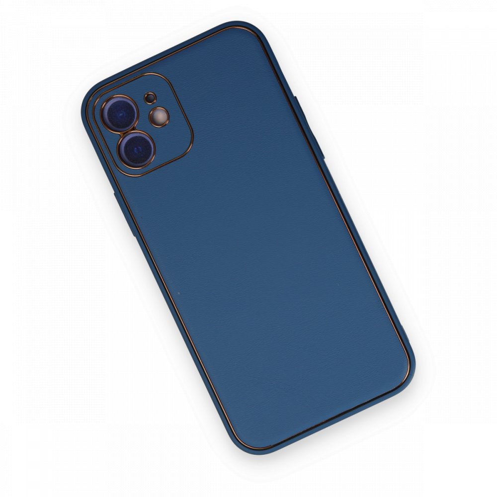 iPhone 12 Kılıf Coco Deri Silikon Kapak - Açık Mavi iPhone 12 Kılıf Coco Deri Silikon Kapak - Açık Mavi