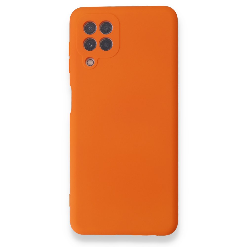 Samsung Galaxy M22 Kılıf Nano içi Kadife Silikon - Turuncu Samsung Galaxy M22 Kılıf Nano içi Kadife Silikon - Turuncu