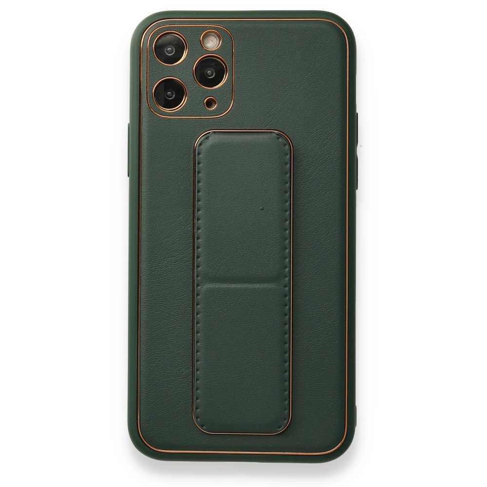 iPhone 11 Pro Kılıf Coco Deri Standlı Kapak - Yeşil iPhone 11 Pro Kılıf Coco Deri Standlı Kapak - Yeşil