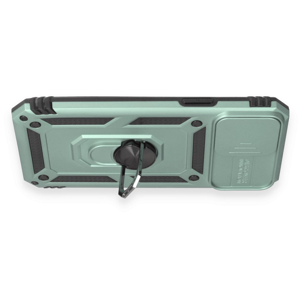  iPhone 12 Pro Max Kılıf Pars Lens Yüzüklü Silikon - Yeşil