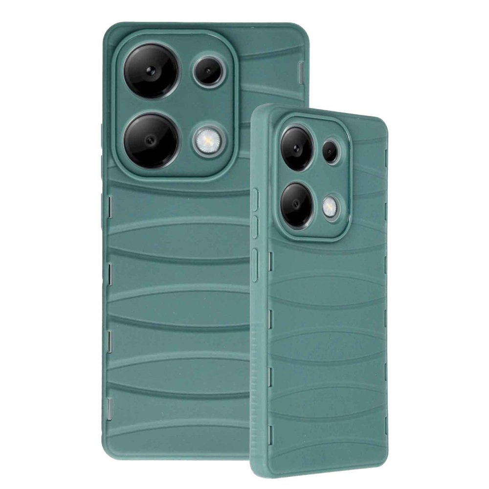 Redmi Note 13 Pro 4G Kılıf Bibercas Silikon Kapak - Koyu Yeşil